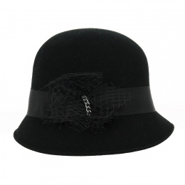 Maithe Cloche Hat Felt Wool Black - Traclet