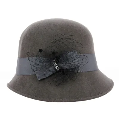 Chapeau Cloche Maithe Feutre Laine Gris - Traclet Reference : 18658 | Chapellerie Traclet