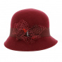 Maithe Chocolate Wool Felt Cloche Hat - Traclet