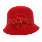 Maithe Chocolate Wool Felt Cloche Hat - Traclet