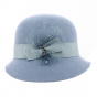 Maithe Wool Felt Cloche Hat Royal Blue - Traclet
