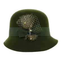 Chapeau Cloche Maithe Feutre Laine Kaki - Traclet