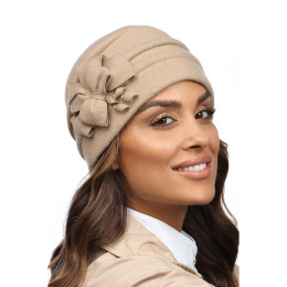 Women's Akuna Wool Beanie in Beige - Traclet