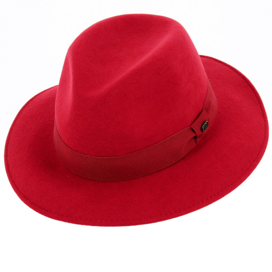 Chapeau Made in France Traveller Max feutre laine Rouge - Traclet Chapeau Made in France Traveller Max feutre laine Rouge - Traclet