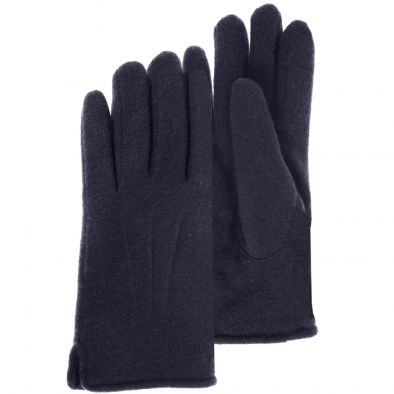 Men's Touchscreen Navy Wool Gloves - Isotoner
