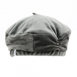 Editte Gray Velvet Beret - Traclet