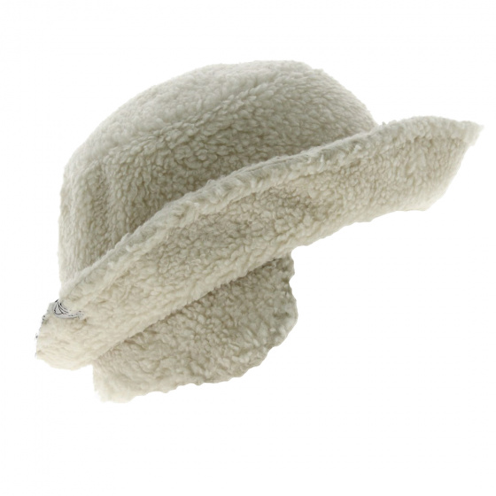 Cream Faux Sheepskin Bucket Hat - Traclet