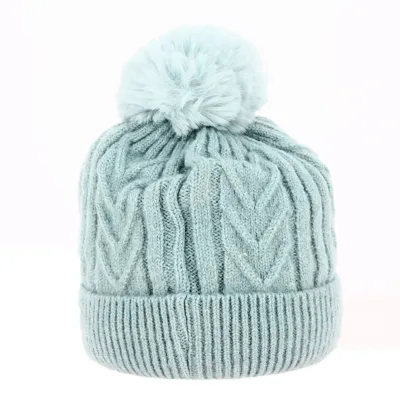 Light Blue Elizabeth Pom Pom Beanie - Traclet Reference: 18719 | Chapellerie Traclet