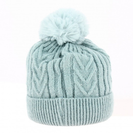 Sky Blue Elizabeth Pom-Pom Beanie - Traclet