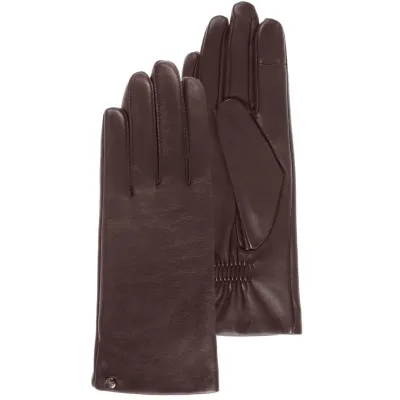 Women's Brown Leather Touch Screen Gloves - Isotoner Reference: 18723