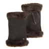 Brown Lambskin Leather Women's Fingerless Gloves - Isotoner Reference: 18730