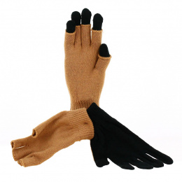 Camel Acrylic Gloves - Mittens - Traclet