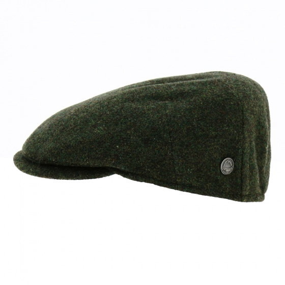 Capri Wool Flat Cap in Green - Traclet