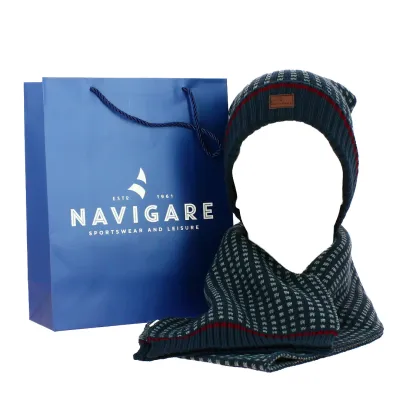 Marlow Navy Beanie and Scarf Set - Traclet Reference: 18759 | Traclet Hat Shop