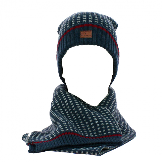 Marlow Black Beanie and Scarf Set - Traclet