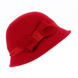 Red Melody Cloche Hat - Traclet