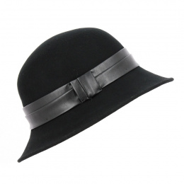 Ninon Black Cloche Hat - Traclet