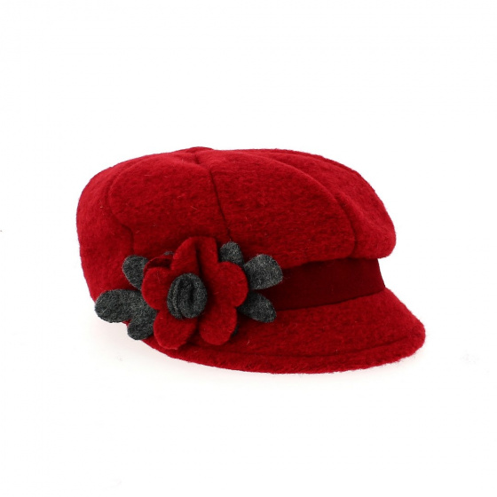 Casquette Gavroche Le Lana laine rouge - Traclet