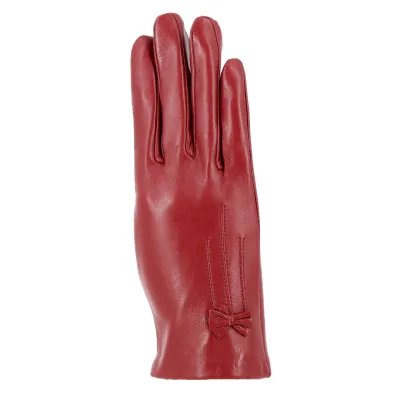 Touch Screen Gloves Silk Lined with Red Bow - Isotoner Reference: 18721 | Traclet Hat Shop