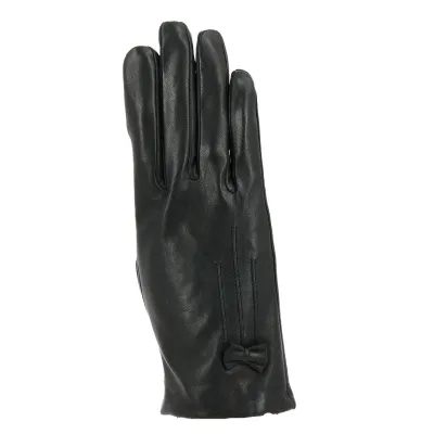 Gants Tactile Doublé Soie Nœud Noir - Isotoner Référence : 18722 | Chapellerie Traclet