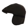 Flat Cap with Ear Flaps Waxed Cotton Brown - Traclet Reference: 18782 | Traclet Hat Shop