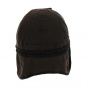 Flat Cap with Ear Flaps Gallagher Waxed Cotton Brown - Traclet