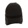 Flat Cap with Ear Flaps Waxed Cotton Brown - Traclet Reference: 18782 | Traclet Hat Shop