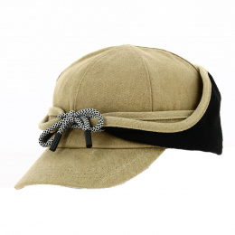 Casquette Baseball Cache-Oreilles Coton Beige - Traclet