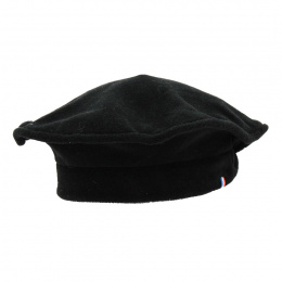Black Odile Polar Fleece Beret - Traclet