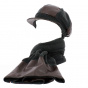 Grey Sylvie Polar Fleece & Faux Leather Newsboy Cap - Traclet
