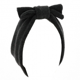 Lili Gray Bow Fleece Headband - Traclet