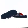 Women's Blue Striped Mule Slippers with X-TRA COMFORT Sole - Isotoner Reference: 14871 | Traclet Hat Shop