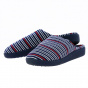 Women's Blue Striped Mule Slippers with X-TRA COMFORT Sole - Isotoner