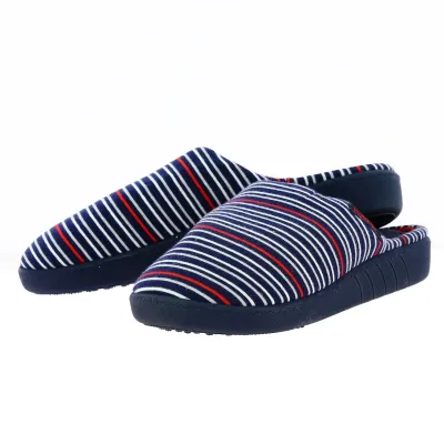 Chaussons mules Femme Rayures Bleues Semelle X-TRA CONFORT - Isotoner Référence : 14871 | Chapellerie Traclet