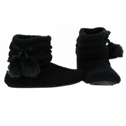 Black knitted bootie slippers - Isotoner