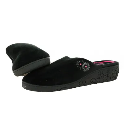 Women's Black X-TRA COMFORT Sole Slippers - Isotoner Reference: 15763 | Traclet Hat Shop