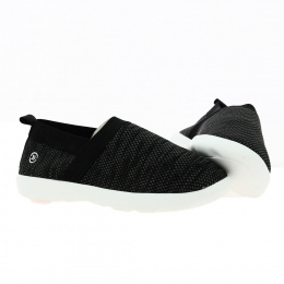 Baskets Maille Strech Sans Lacets Noir Chiné - Isotoner