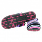 Women's Velvet Striped Purple Slippers with X-TRA COMFORT Sole - Isotoner