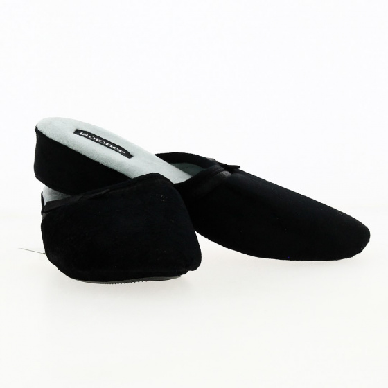 Women's Black Velvet Slippers with X-TRA COMFORT Sole - Isotoner