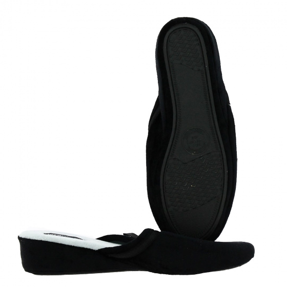 Women's Black Velvet Slippers with X-TRA COMFORT Sole - Isotoner