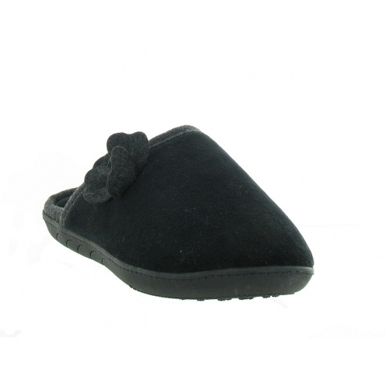 Mules Femme Velours Noir Semelle X-TRA CONFORT - Isotoner Mules Femme Velours Noir Semelle X-TRA CONFORT - Isotoner