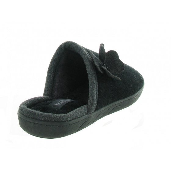 Women's Black Velvet Mules with X-TRA COMFORT Sole - Isotoner