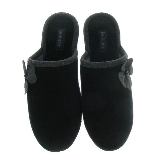 Women's Black Velvet Mules with X-TRA COMFORT Sole - Isotoner