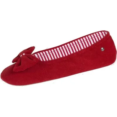 Women's Sponge Ballet Flats with Red Bow - Isotoner Reference: 18805 | Traclet Hat Shop