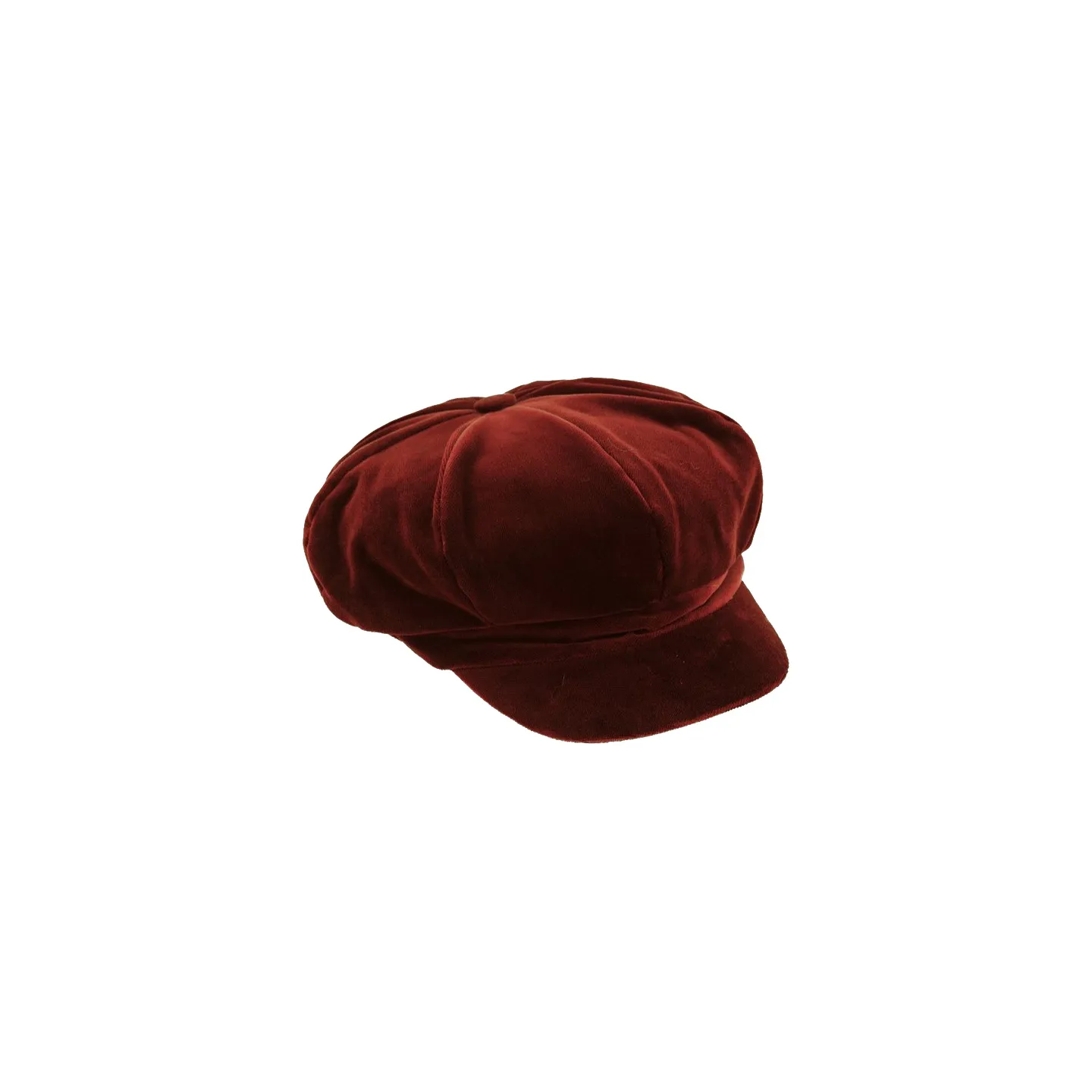 Casquette Gavroche velours rouge/bordeaux - Traclet