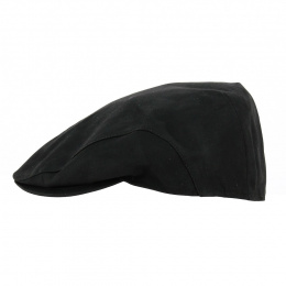 Black Leather Amos Flat Cap - Traclet