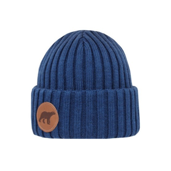 Björn Merino Wool Cuffed Beanie in Blue - Super Yellow