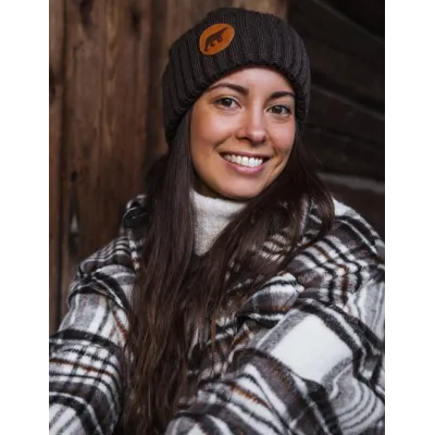 Brown Merino Wool Björn Beanie with Cuff - Super Yellow Reference: 17095 | Chapellerie Traclet