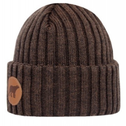 Bonnet à Revers Björn Laine Mérinos Marron - Super Yellow