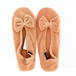 Women's Micro-velvet Ballet Slippers with Bow - Isotoner